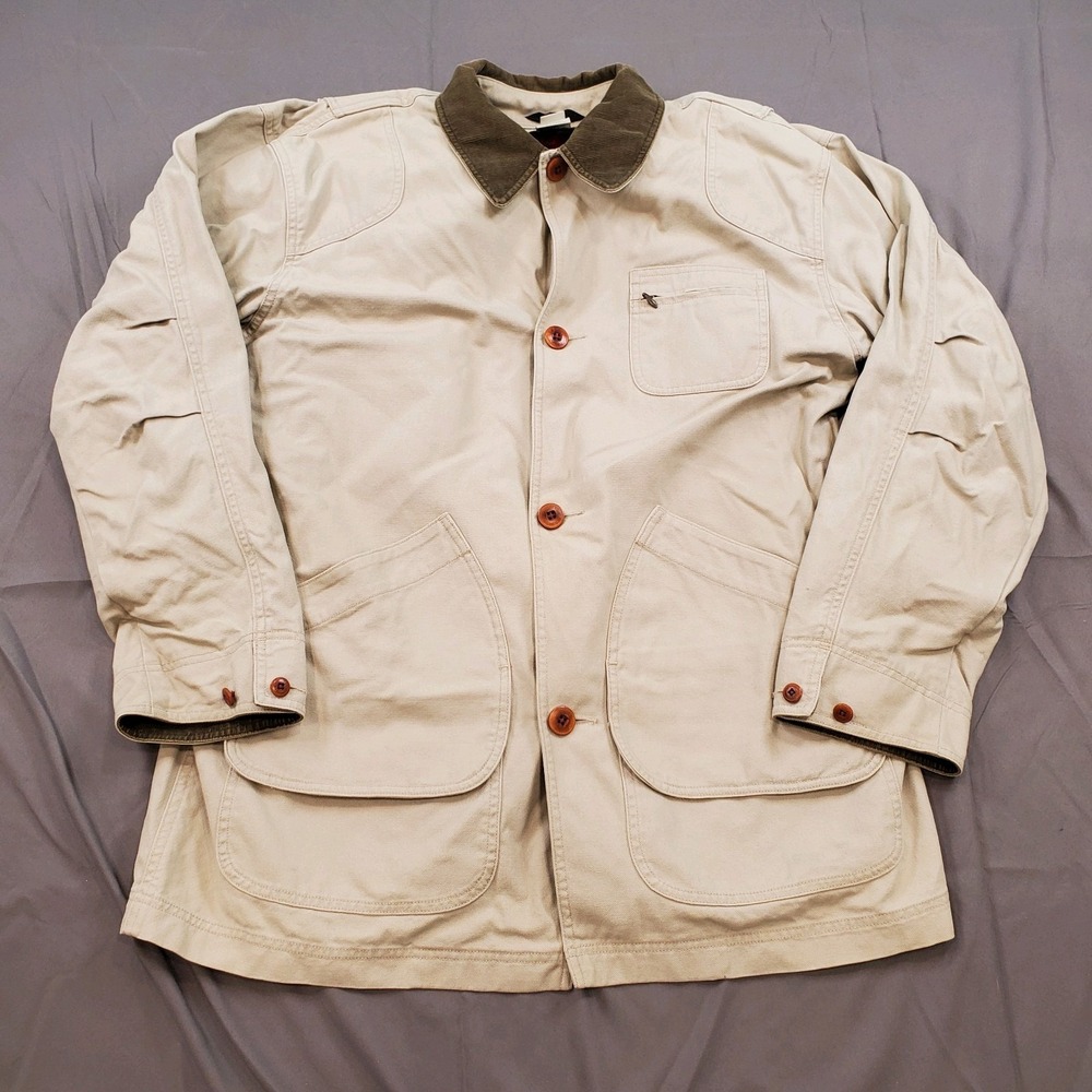 Vintage LL Bean Mens L TALL Removable Flannel Lined Canvas Field Barn Chore Coat